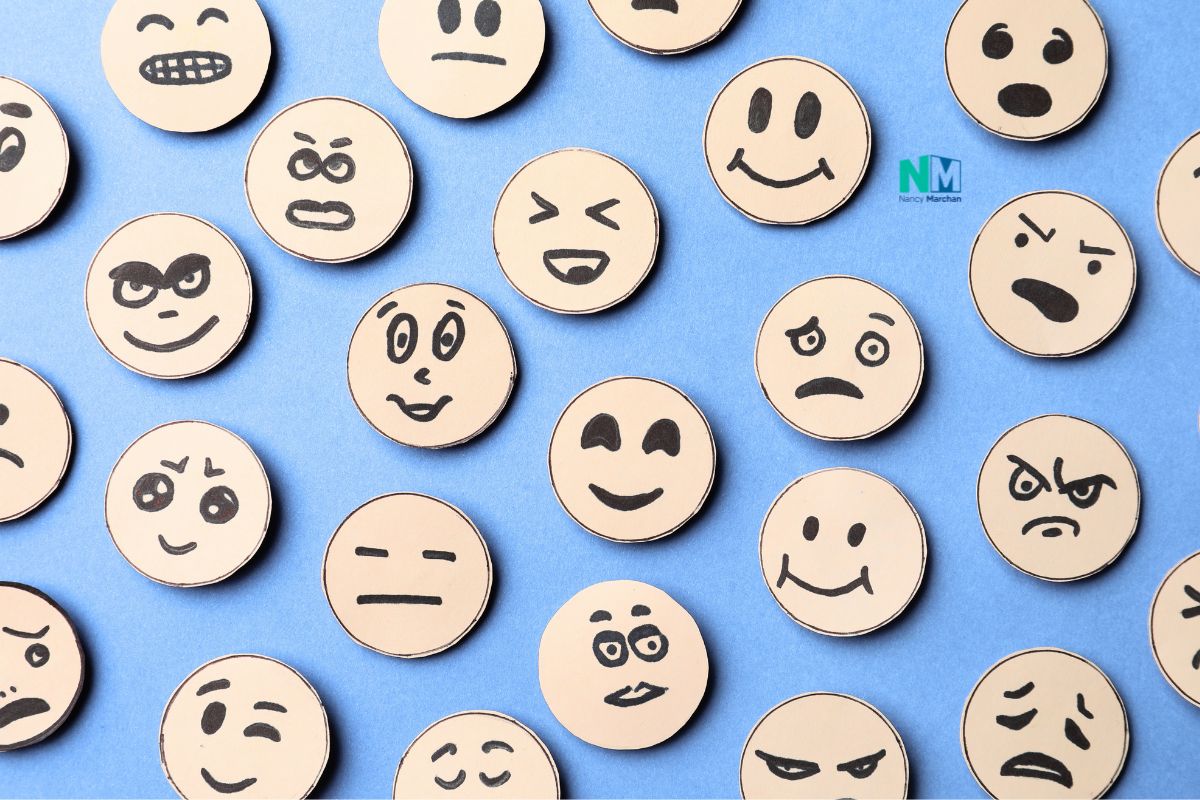 Diferentes expresiones que representan la función de las emociones